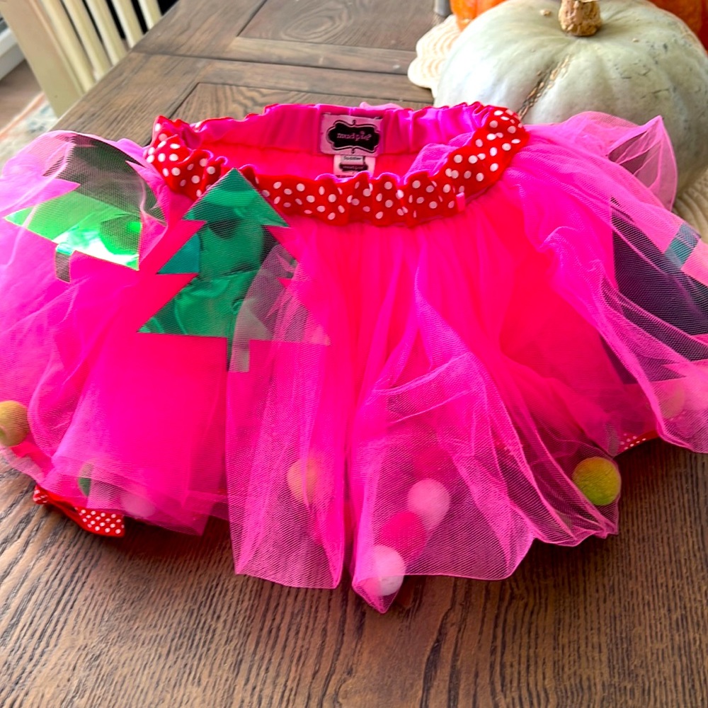 Mudpie Hot Pink Toddler Christmas Tutu